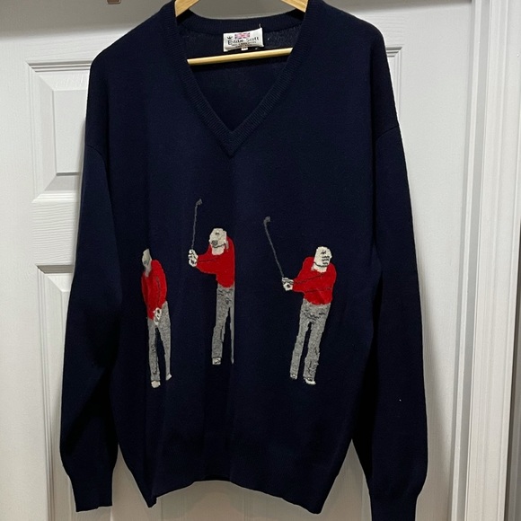 Vintage Eddie Scott Cashmere v-neck Golf Sweater - Picture 8 of 8